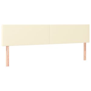 vidaXL gultas galvgaļi, krēmkrāsas, 180x5x78/88 cm, mākslīgā āda