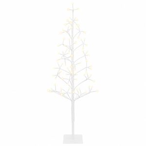 vidaXL LED lampiņu Ziemassvētku eglīte Balts 18 x 18 x 120 cm Tērauds
