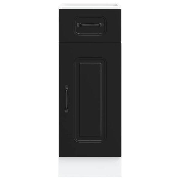 vidaXL virtuves apak&scaron;ējai skapītis, Kalmar, melns, inženierijas koks