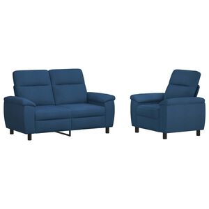 vidaXL Dīvānu komplekts 2 pcs Zila Audums