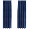 vidaXL Aptum&scaron;ojo&scaron;ie aizkari 2 pcs Tum&scaron;i zils 140 x 260 cm Samts