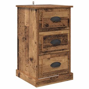 vidaXL Nakts skapītis Vecs koks 39 x 39 x 67,5 cm Inženierijas koks