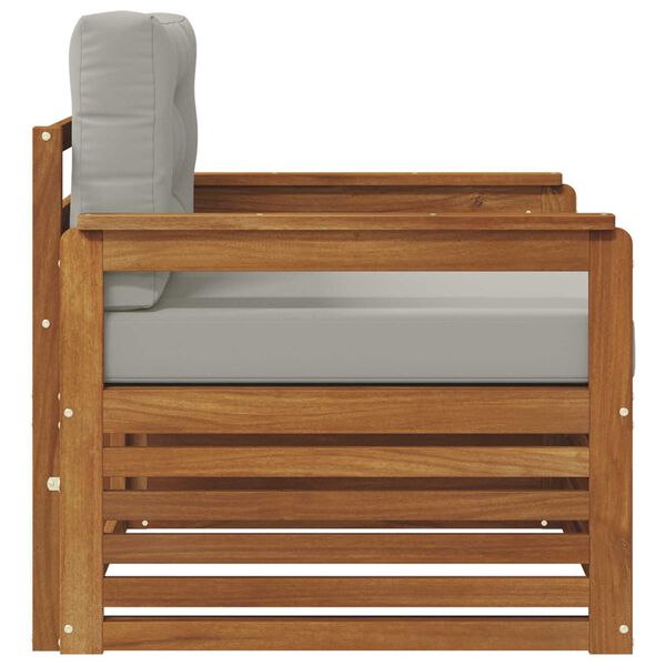 vidaXL Āra dīvānu komplekts Cieta akācijas koks un poliesters Dabiska