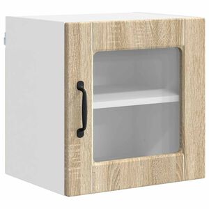 vidaXL Sienas stikla skapis PORTO Sonoma ozols 40 x 31 x 40 cm
