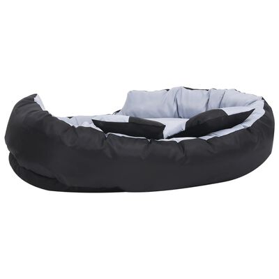 vidaXL suņu matracis, pelēks ar melnu, divpusējs, 110x80x23 cm