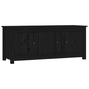 vidaXL apavu skapītis, melns, 110x38x45,5 cm, priedes masīvkoks