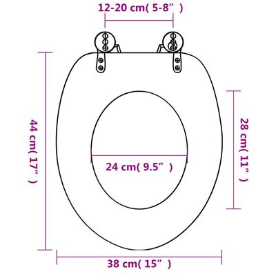 vidaXL tualetes poda sēdeklis ar vāku, MDF, jūraszvaigznes dizains