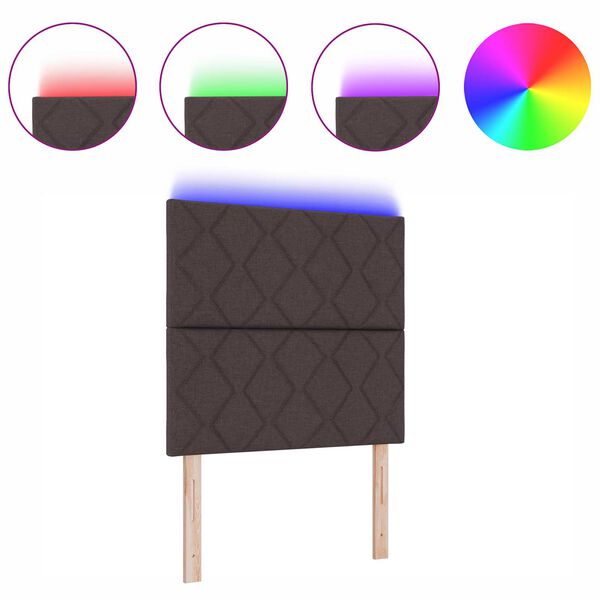 vidaXL Galvgalis ar LED sloksnes lukturiem Brūna 90 cm audums