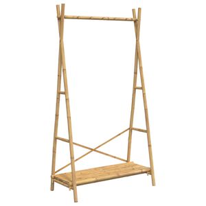 vidaXL drēbju pakaramais ar plauktu, 102x50x190 cm, bambuss
