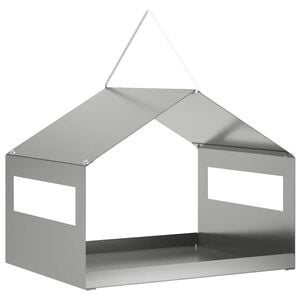 vidaXL Iekaramā putnu barotava Cinkota tērauda Sudraba 30 x 23 x 23 cm