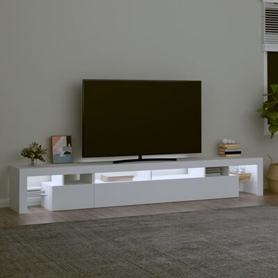 vidaXL TV skapītis ar LED apgaismojumu, balts, 260x36,5x40 cm