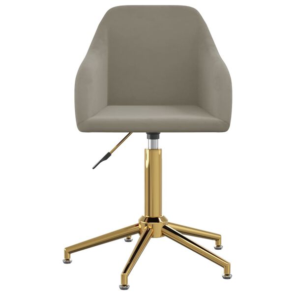 vidaXL grozāms virtuves krēsls, gai&scaron;i pelēks samts