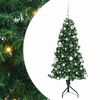 vidaXL Stūra mākslīgais Ziemassvētku koks Zaļa 150 cm PVC un metāls