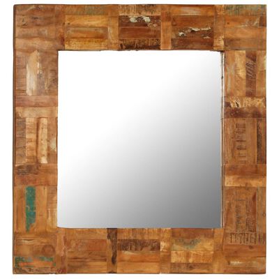 vidaXL sienas spogulis, 60x60 cm, masīvs pārstrādāts koks