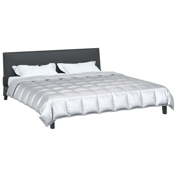 vidaXL Vasaras segas Sudraba 220 x 260 cm Satīns un mikro&scaron;ķiedra