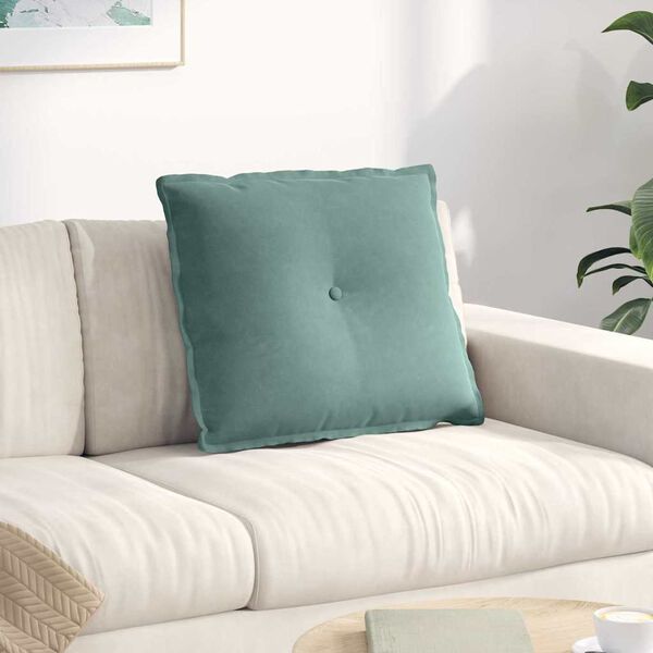 vidaXL Atpakaļ spilvens Jūras zaļa 60 x 50 cm Korduroja audums