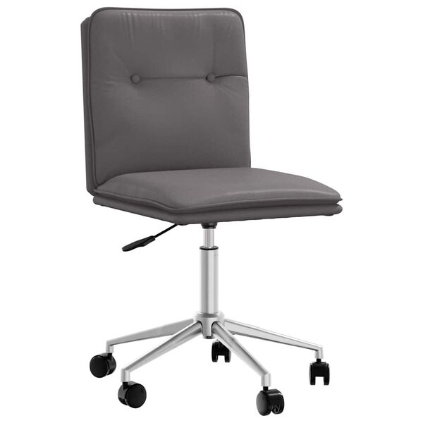 vidaXL virtuves krēsls, pelēka mākslīgā āda