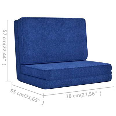 vidaXL salokāms grīdas krēsls, zils audums