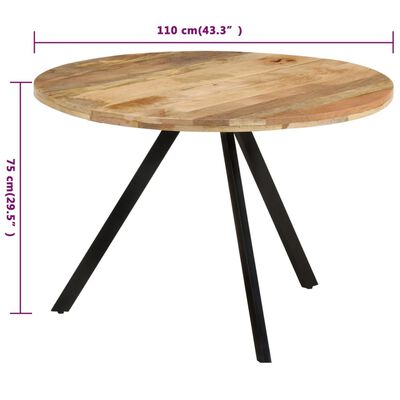 vidaXL virtuves galds, 110x75 cm, mango masīvkoks