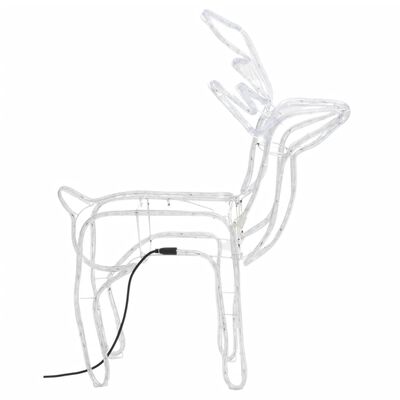 vidaXL 3-daļīgs ziemeļbriežu figūru komplekts, vēsi baltas lampiņas