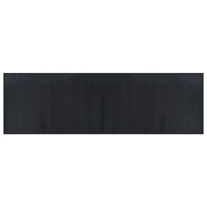 vidaXL paklājs, taisnstūra, melns, 60x200 cm, bambuss