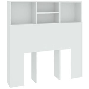 vidaXL gultas galvgalis ar plauktu, balts, 100x19x103,5 cm