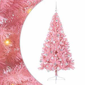 vidaXL Mākslīgais LED Ziemassvētku eglīte su 300 LED Rozā 180 cm PVC