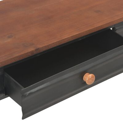 vidaXL konsoles galdiņš ar 2 atvilktnēm, 120x30x75 cm, egles masīvkoks