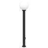vidaXL stabveida gaismeklis ar kontaktligzdu, 120 cm, melns, IP44