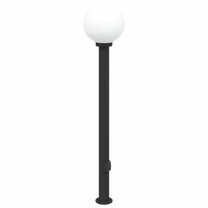 vidaXL stabveida gaismeklis ar kontaktligzdu, 120 cm, melns, IP44