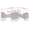 vidaXL 7-daļīgs dārza dīvāna komplekts,matrači, gai&scaron;i pelēka PE pinums