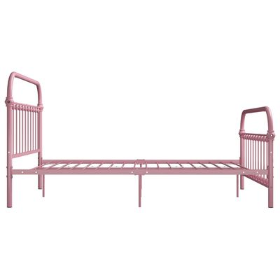 vidaXL gultas rāmis, rozā metāls, 160x200 cm