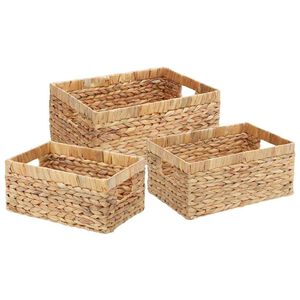 vidaXL Glabā&scaron;anas grozi 3 pcs Dabiska 40 x 30 x 18 cm Ūdens hiacintes