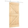 vidaXL Slīdo&scaron;ās durvis 95 x 210 cm Cieta priedes koks (neapstrādāts)