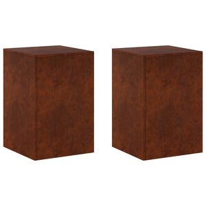 vidaXL Augu statīvs 2 pcs Rūsa 40 x 40 x 60 cm Novecināts tērauds