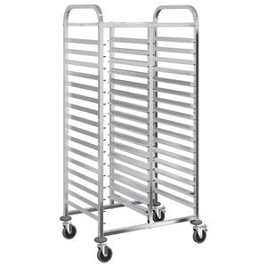 vidaXL paplātes ratiņi ar 32 GN konteineriem 75x55x162,5 cm