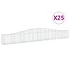 vidaXL arkveida gabiona grozi, 25 gb., 400x30x40/60 cm, cinkota dzelzs