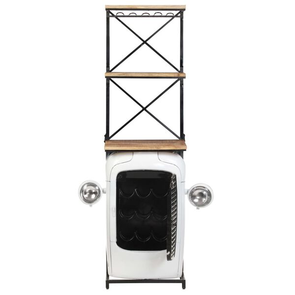 vidaXL vīna plaukts ar traktora detaļām, 49x31x172 cm, mango koks