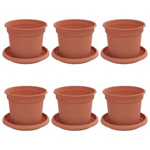 vidaXL Augu podi 6 gab. Ķieģeļu sarkans Plastmasa