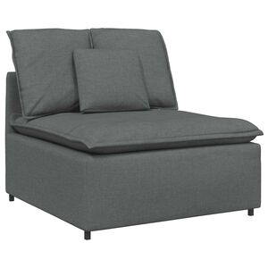 vidaXL modulārs dīvāna centrālais modulis ar spilveniem, tum&scaron;i pelēks, 100 cm