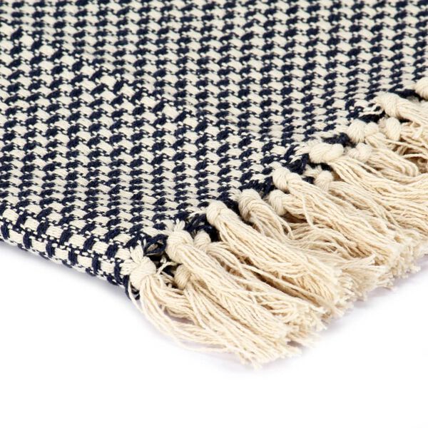 vidaXL pleds, tumši zils, 125x150 cm, kokvilna