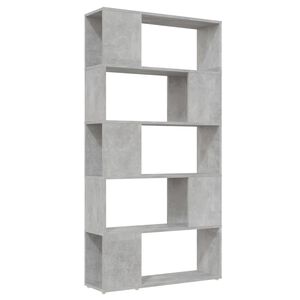 vidaXL grāmatu plaukts, betona pelēks, 80x24x155 cm, inženierijas koks
