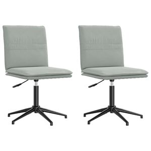 vidaXL virtuves krēsli, 2 gab., gai&scaron;i pelēks samts