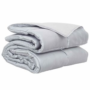 vidaXL Pilnas gada sega Sudraba 135 x 200 cm Satīns un mikro&scaron;ķiedra