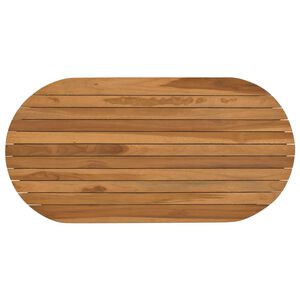 vidaXL Galda virsma 90 x 45 x 3,5 cm Ovāls Ciets tek&scaron;a koks Dabiska