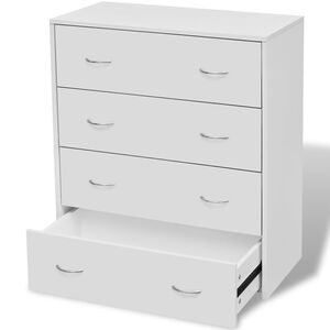 vidaXL kumode ar 4 atvilktnēm, 60x30,5x71 cm, balta
