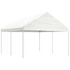 vidaXL nojume ar jumtu, balta, 4,46x4,08x3,22 m , polietilēns