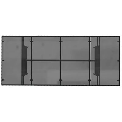 vidaXL dārza galds ar stikla virsmu, 190x80x74cm, melna PE rotangpalma