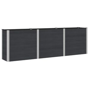 vidaXL Augstā puķu kaste Melns 300 x 50 x 91 cm WPC un alumīnijs