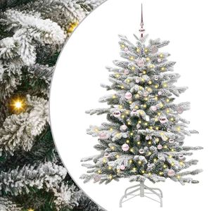 vidaXL Mākslīgā Saliekamā Ziemassvētku Egle Balts 150 cm PE un PVC